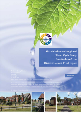 Sub-Regional Water Cycle Study Stratford-On-Avon District Council Final Report