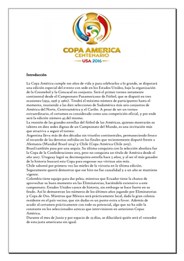 Introducción La Copa América Cumple 100 Años De