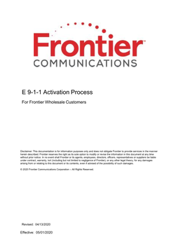 E 9-1-1 Activation Process