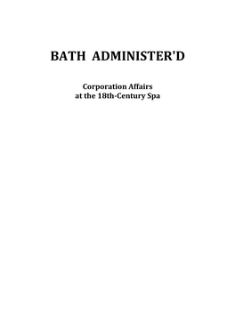Bath Administer'd