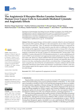The Angiotensin II Receptor Blocker Losartan Sensitizes Human Liver Cancer Cells to Lenvatinib-Mediated Cytostatic and Angiostatic Effects