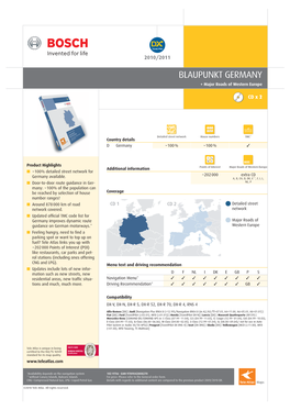 BLAUPUNKT GERMANY + Major Roads of Western Europe