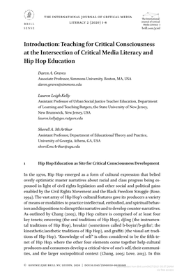 Introduction: Teaching for Critical Consciousness at the Intersection of Critical Media Literacy and Hip Hop Education