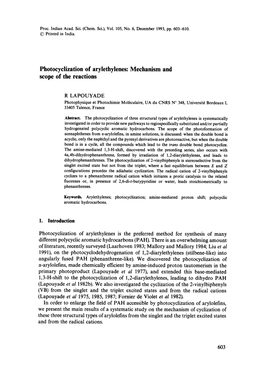 Photocyclization of Arylethylenes: Mechanism and Scope of the Reactions