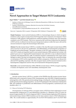 Novel Approaches to Target Mutant FLT3 Leukaemia