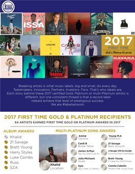 2017 First Time Gold & Platinum Recipients