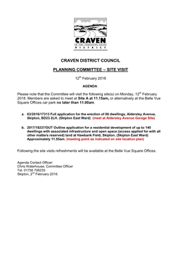 Craven District Council Planning Committee – Site Visit