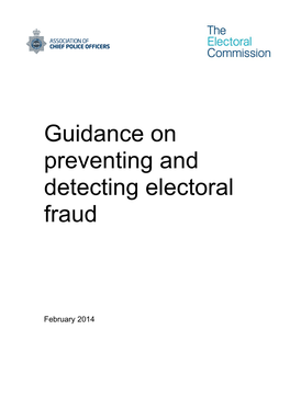 2014 Guidance on Preventing and Detecting Electoral Malpractice