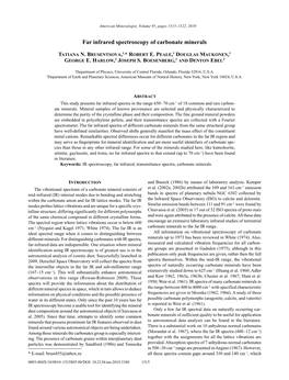 Far Infrared Spectroscopy of Carbonate Minerals