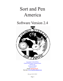 Sort and Pen America Software Version 2.4