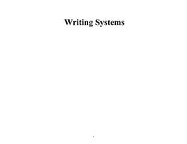 Writing Systems