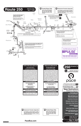 250 Pace Logo and Route Number