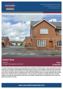 Bodfari Road Trefnant, Price Denbigh, Denbighshire LL16 4UA £148,500