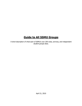 Guide to All SSMU Groups