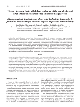 High Performance Bactericidal Glass: Evaluation of the Particle Size and Silver Nitrate Concentration Effect in Ionic Exchange Process