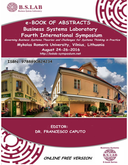 BOOK of ABSTRACTS Editor: Francesco Caputo