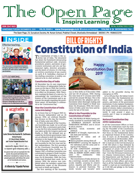 Constitution of India He Constitution of India Is the Su- Tpreme Law of India