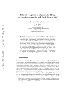 Efficient Computation of Generalized Ising Polynomials on Graphs With