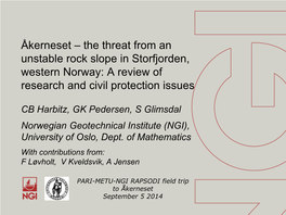 The Threat from an Unstable Rock Slope in Storfjorden, Western Norway: a Review of Research and Civil Protection Issues