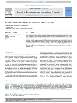 Replacing Income Taxation with Consumption Taxation in Japan