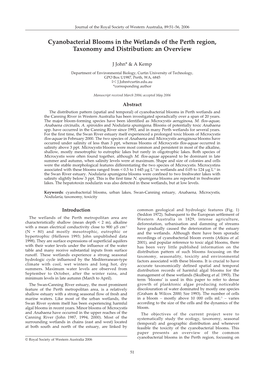 Cyanobacterial Blooms in the Wetlands of the Perth Region, Taxonomy and Distribution: an Overview