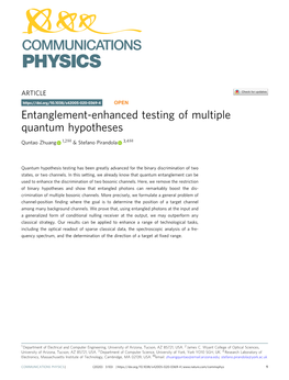 Entanglement-Enhanced Testing of Multiple Quantum Hypotheses