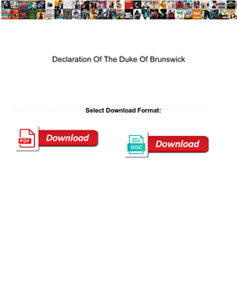 Declaration of the Duke of Brunswick