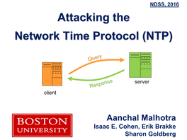 Attacking the Network Time Protocol (NTP)