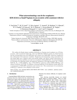 What Asteroseismology Can Do for Exoplanets: KOI-42Ab Is a Small Neptune in an Eccentric Orbit Consistent with Low Obliquity