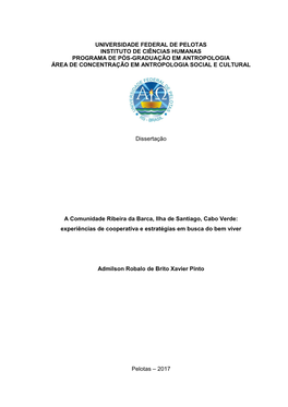 A Comunidade Ribeira Da Barca, Ilha De Santiago, Cabo Verde: Experiências De Cooperativa E Estratégias Em Busca Do Bem Viver