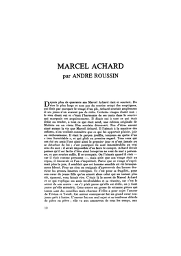 MARCEL ACHARD Par ANDRE ROUSSIN