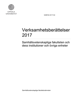 Verksamhetsberättelser 2017