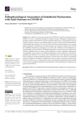 Pathophysiological Association of Endothelial Dysfunction with Fatal Outcome in COVID-19