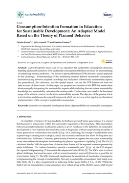 An Adapted Model Based on the Theory of Planned Behavior