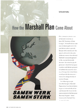 How the Marshall Plan Came About