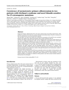 Coexistence of Normotensive Primary Aldosteronism in Two Patients With