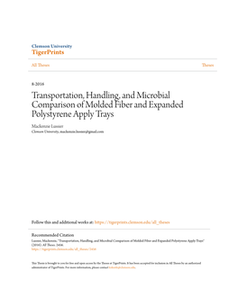 Transportation, Handling, and Microbial Comparison of Molded