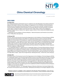 China Chemical Chronology