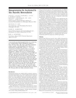 Bioaugmentation for Accelerated in Situ Anaerobic Bioremediation