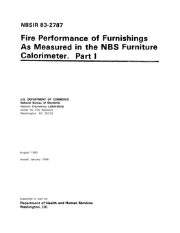 Fire Performance of Furnishings As Measured in the NBS Furniture Calorimeter