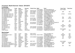 A-Junioren Bezirk Hannover Saison 2018-2019 Landesliga Bezirksligen