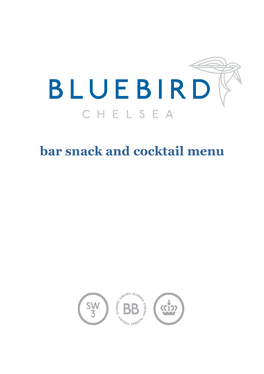 Bar Snack and Cocktail Menu