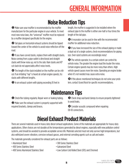 Tips: Noise Reduction, Maintenance & Diesel Exhaust