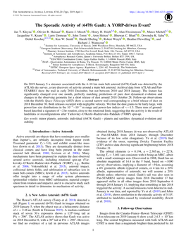 The Sporadic Activity of (6478) Gault: a YORP-Driven Event?