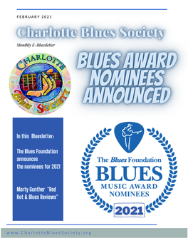 The Blues Foundation Announces the Nominees for 2021