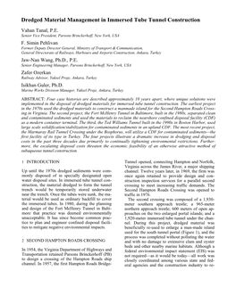 Dredged Material Management in Immersed Tube Tunnel Construction