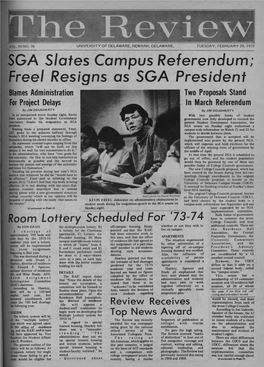 SGA Slates Campus Referendum; Freel Resigns