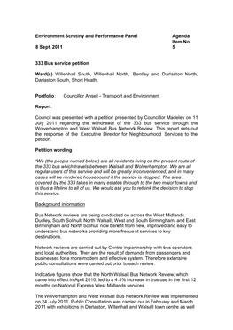 Petition 333 Bus Service Jamie Reply to Scrutiny July 2011…