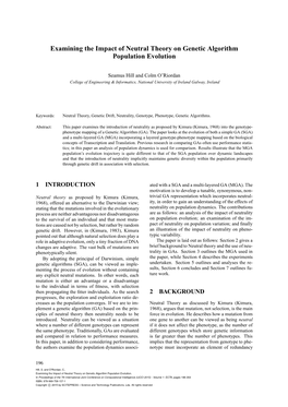 Examining the Impact of Neutral Theory on Genetic Algorithm Population Evolution