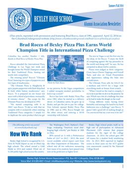 BEXLEY HIGH SCHOOL Alumni Association Newsletter